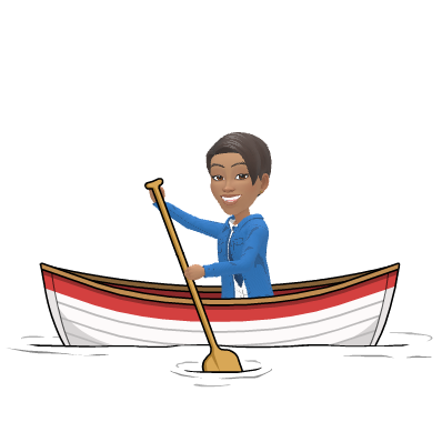 Teenage Maz paddling a canoe