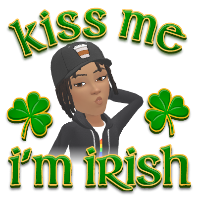 Young adult Ree beneath the words Kiss Me I'm Irish