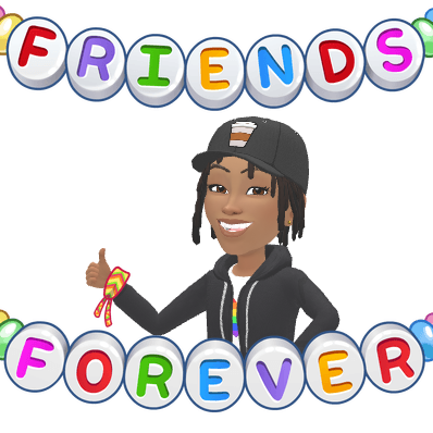 Young adult Ree smiling beneath the words Friends Forever