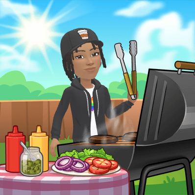 Young adult Ree cooking confidently at an outdoor barbecue