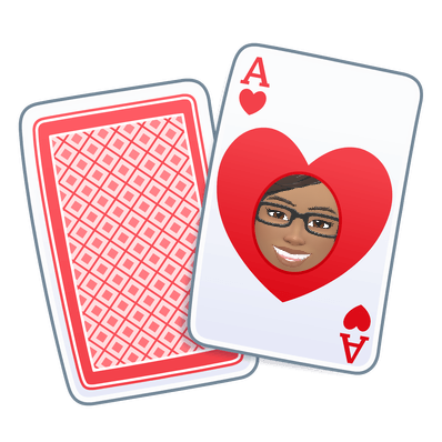 Ree appearing as the queen on an ace playing card