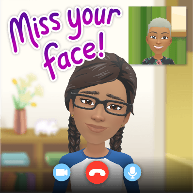 Ree on a video call beneath the words Miss Your Face