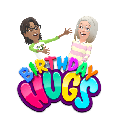 Ree celebrating beneath the word Birthday