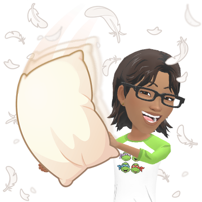 Ree laughing during a pillow fight