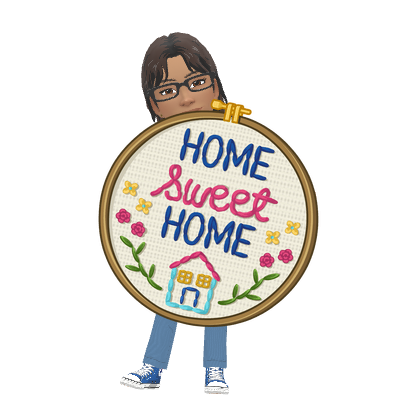 Ree proudly holding a house key beneath the words Home Sweet Home