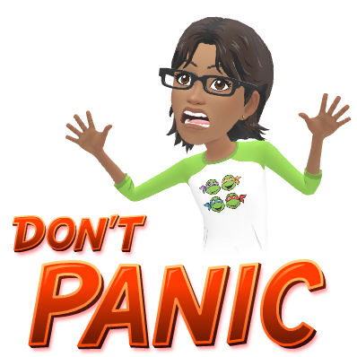 A worried Ree beside the words Don't Panic