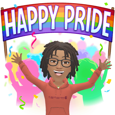 Ree celebrating at Pride with rainbow flags