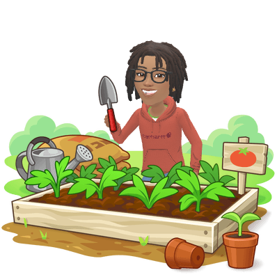Ree smiling while gardening