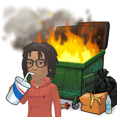Ree standing before flames beneath the word Arson