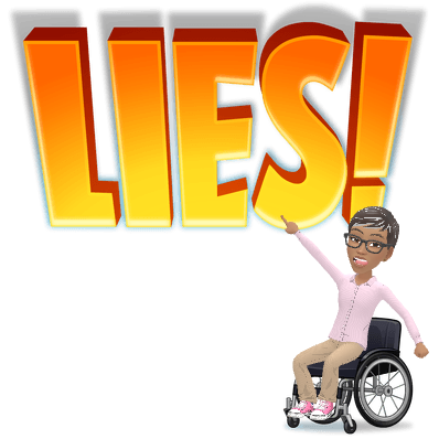 A frustrated Ree beneath the word Lies