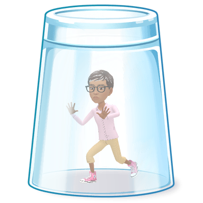 Ree trapped beneath a transparent barrier